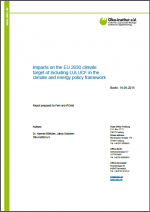 Impacts on the EU 2030 climate target of including LULUCF in the climate and energy policy framework